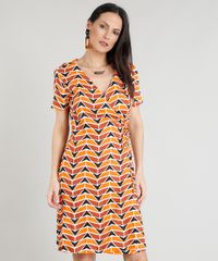 Vestido-Feminino-Curto-Transpassado-Estampado-Geometrico-Manga-Curta-Cobre-9368232-Cobre_1