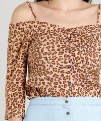 Blusa-Feminina-Open-Shoulder-com-Botoes-Estampada-Animal-Print-Manga-3-4-Bege-9277826-Bege_4