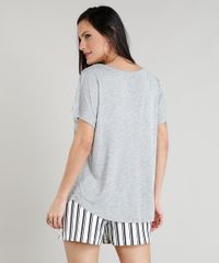 Blusa-Feminina-com-Estampa-de-Bicicleta-Manga-Curta-Decote-Redondo-Cinza-Mescla-9373526-Cinza_Mescla_2