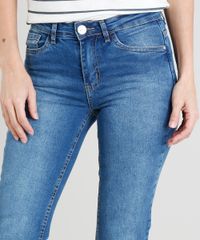 Calca-Jeans-Reta-Feminina-Cintura-Media-com-Bolsos-Azul-Medio-9372333-Azul_Medio_4