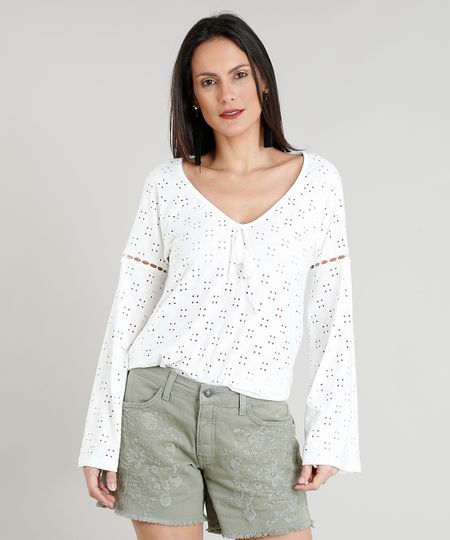 Blusa-Feminina-em-Laise-com-Tassel-Manga-Longa-Off-White-9353082-Off_White_1