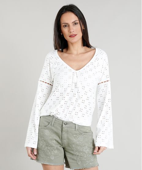 Blusa-Feminina-em-Laise-com-Tassel-Manga-Longa-Off-White-9353082-Off_White_1