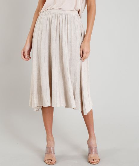 Saia-Feminina-Midi-Plissada-com-Lurex-em-Trico-Bege-9042920-Bege_1