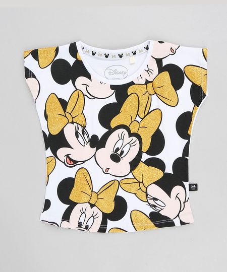 Blusa-Infantil-Minnie-Lacos-com-Glitter-Manga-Curta-Decote-Redondo-Branca-9348620-Branco_1