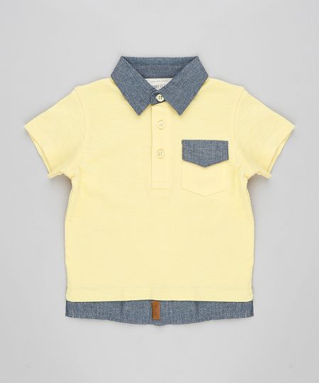 Polo-Infantil-com-Efeito-de-Sobreposicao-Manga-Curta-Gola-Esporte-Amarelo-Claro-8668674-Amarelo_Claro_1 Polo-Infantil-com-Efeito-de-Sobreposicao-Manga-Curta-Gola-Esporte-Amarelo-Claro-8668674-Amarelo_Claro_1