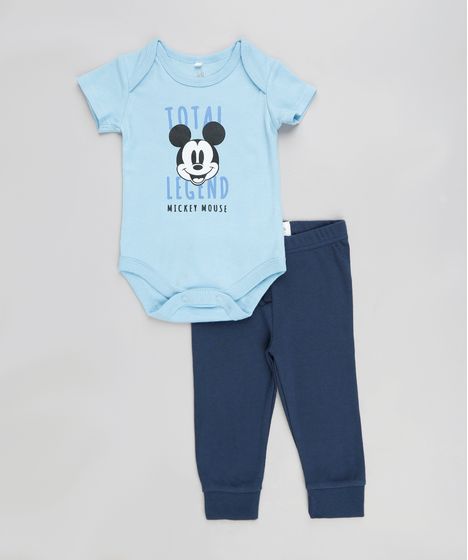 calça de malha azul marinho