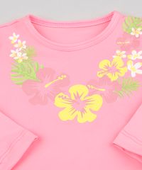 Blusa-de-Praia-Infantil-com-Estampa-Floral-Manga-Longa-Decote-Redondo-com-protecao-UV50--Rosa-Neon-9300532-Rosa_Neon_3