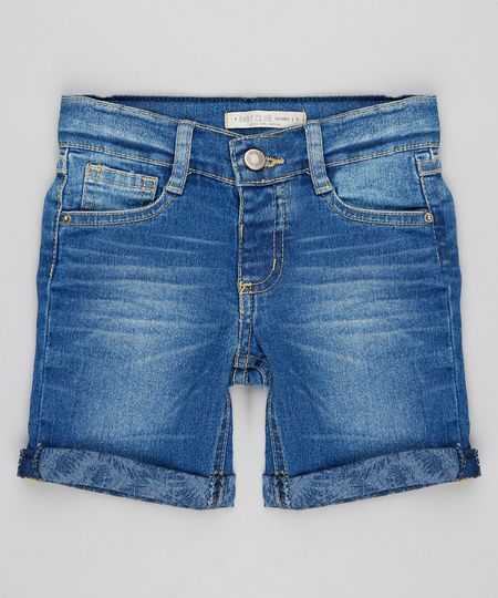 bermuda jeans estampada