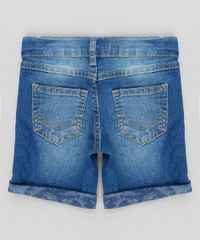 Bermuda-Jeans-Infantil-Reta-com-Barra-Estampada-de-Folhagem-Azul-Medio-9308628-Azul_Medio_2