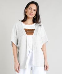 Capa-Feminina-em-Trico-com-Lurex-Manga-Curta-Cinza-Claro-9374901-Cinza_Claro_1