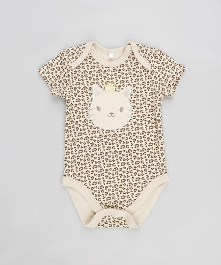 Body-Infantil-Gatinha-Estampado-Animal-Print-Manga-Curta-Decote-Redondo-Bege-9110013-Bege_1