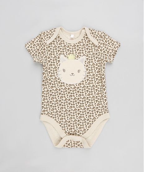 Body-Infantil-Gatinha-Estampado-Animal-Print-Manga-Curta-Decote-Redondo-Bege-9110013-Bege_1