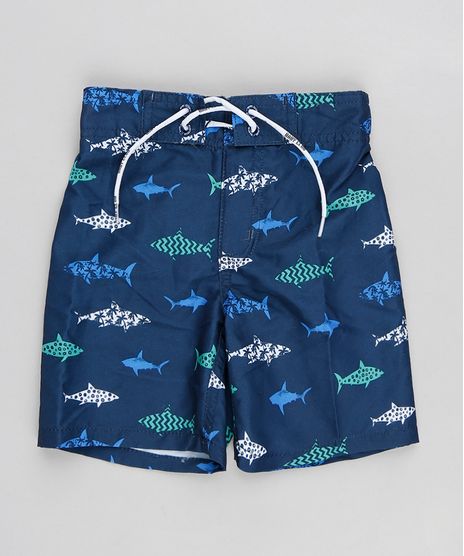 Bermuda-Surf-Infantil-Estampada-de-Tubaroes-com-Cordao-Azul-Marinho-9216230-Azul_Marinho_1