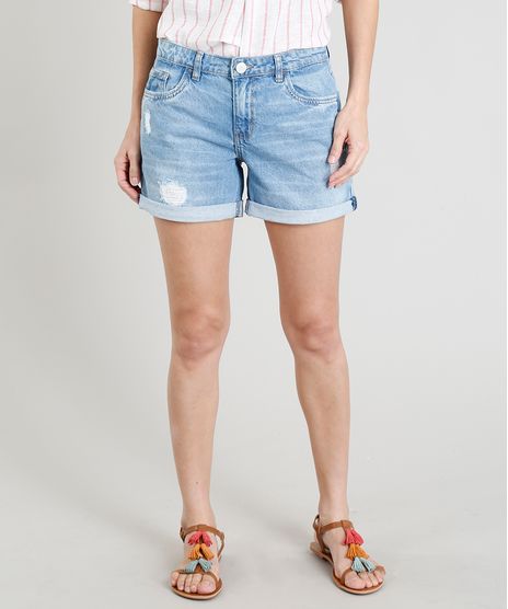 Short-Jeans-Feminino-Midi-Destroyed-com-Barra-Dobrada-Azul-Claro-9381767-Azul_Claro_1
