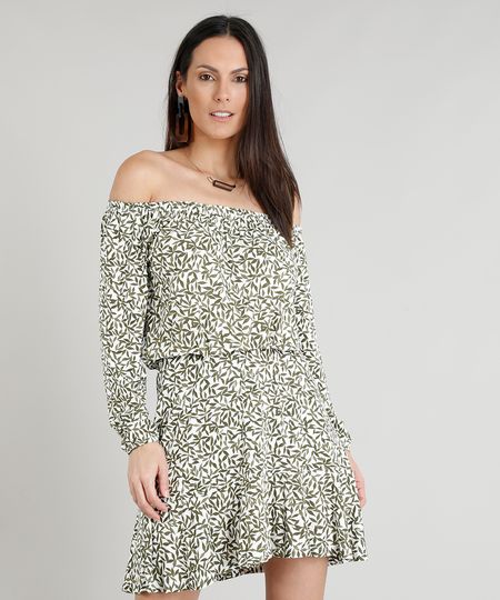 Vestido-Feminino-Curto-Ombro-a-Ombro-Estampado-de-Folhagem-Branco-9375870-Branco_1 Vestido-Feminino-Curto-Ombro-a-Ombro-Estampado-de-Folhagem-Branco-9375870-Branco_1