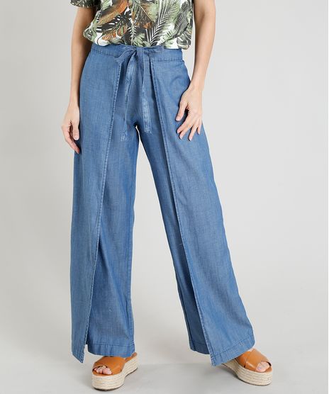 Calca-Jeans-Pantalona-Feminina-com-Sobreposicao-e-Amarracao-Azul-Claro-9375404-Azul_Claro_1