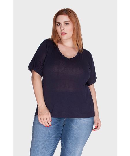 Camiseta Gola V Podrinha Plus Size Menor preço em Camiseta Gola V Podrinha Plus Size