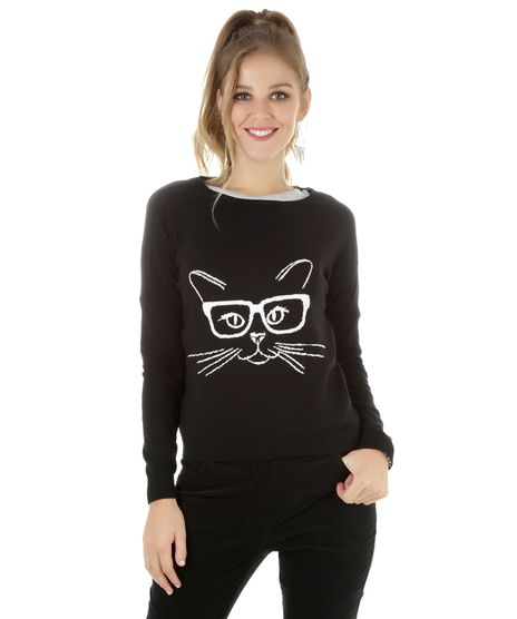 Sueter-em-Trico--Gatinho--Preto-8165919-Preto_1
