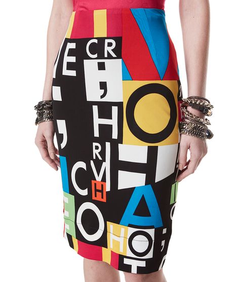 Saia-Midi-Herchcovitch-Estampada-de-Letras-Amarela-8245597-Amarelo_1