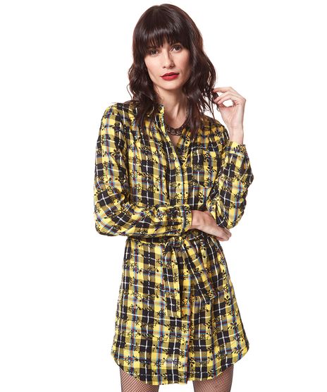 Vestido-Chemise-Xadrez-Herchcovitch-Amarelo-8246227-Amarelo_1