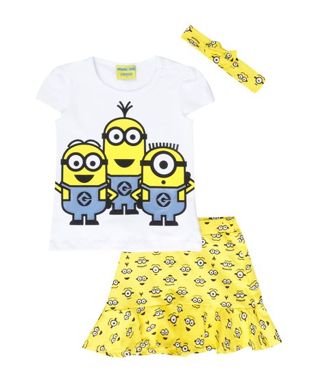 Conjunto-de-Blusa---Saia-Minions-com-Faixa-de-Cabelo-Branco-8306703-Branco_1