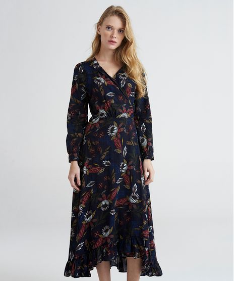 Vestido-Midi-Envelope-Mindset-Estampado-Floral-com-Babados-Manga-Longa-Azul-Marinho-9389669-Azul_Marinho_1