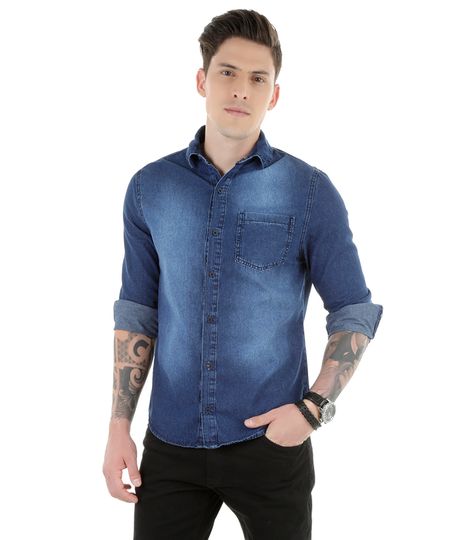 Camisa-Jeans-Azul-Escuro-8279275-Azul_Escuro_1 Camisa-Jeans-Azul-Escuro-8279275-Azul_Escuro_1