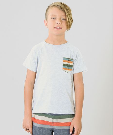 Camiseta-Infantil-Agua-de-Coco-Tal-Pai-Tal-Filho-com-Bolso-Listrado-Manga-Curta-Gola-Careca-Cinza-Mescla-Claro-9342057-Cinza_Mescla_Claro_1