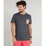 Camiseta-Masculina-Estampada-de-Flamingos-com-Bolso-Manga-Curta-Gola-Careca-Cinza-Mescla-Escuro-9382527-Cinza_Mescla_Escuro_1