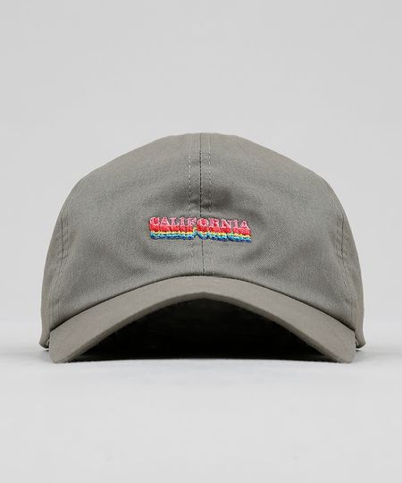 Boné Masculino "California" Aba Curva Cinza - Único é boa?