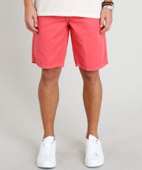Bermuda-de-Sarja-Masculina-Reta-com-Bolsos-Coral-9414273-Coral_1