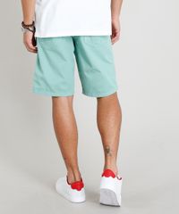 Bermuda-de-Sarja-Masculina-Reta-com-Bolsos-Verde-Claro-9414275-Verde_Claro_2