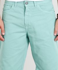 Bermuda-de-Sarja-Masculina-Reta-com-Bolsos-Verde-Claro-9414275-Verde_Claro_4