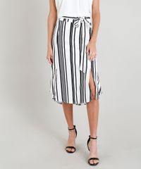 Saia-Midi-Feminina-com-Fenda-e-Faixa-para-Amarrar-Listrada-Branca-9402344-Branco_1