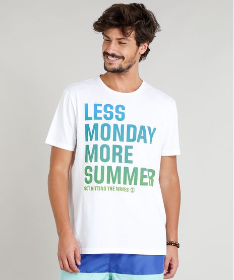Camiseta-Masculina--Less-Monday-More-Summer--Manga-Curta-Gola-Careca-Branca-9276508-Branco_1