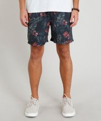 Short-Masculino-Estampado-Floral-com-Bolsos-Preto-9321611-Preto_1