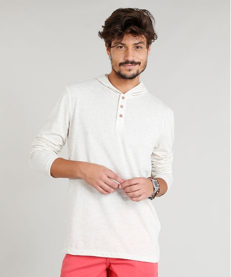 Camiseta-Masculina-em-Linho-com-Botoes-e-Capuz-Manga-Longa-Bege-Claro-9248983-Bege_Claro_1
