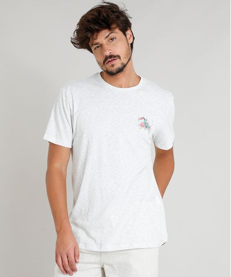 Camiseta-Masculina-com-Estampa-de-Tucano-Manga-Curta-Gola-Careca-Cinza-Mescla-Claro-9331531-Cinza_Mescla_Claro_1