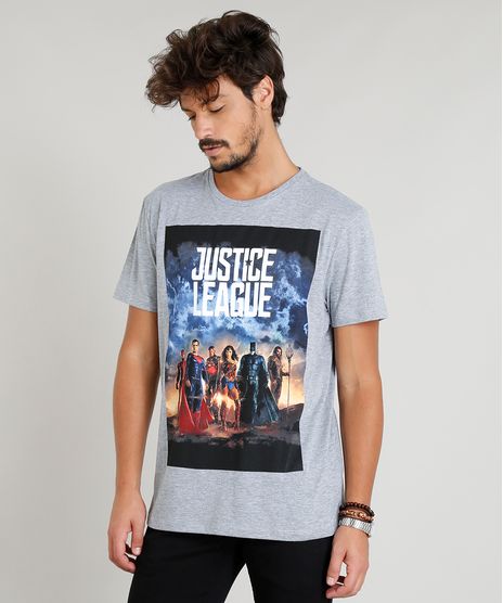 Camiseta-Masculina-Liga-da-Justica-Manga-Curta-Gola-Careca-Cinza-Mescla-8758246-Cinza_Mescla_1