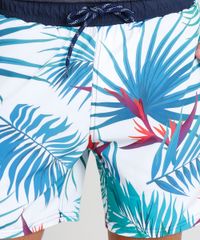 Short-Masculino-Estampado-de-Folhagem-com-Bolsos-Branco-9308702-Branco_4