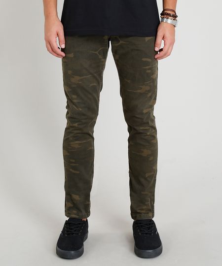 Calca-de-Sarja-Masculina-Slim-Estampada-Camuflada-Verde-Militar-9360429-Verde_Militar_1