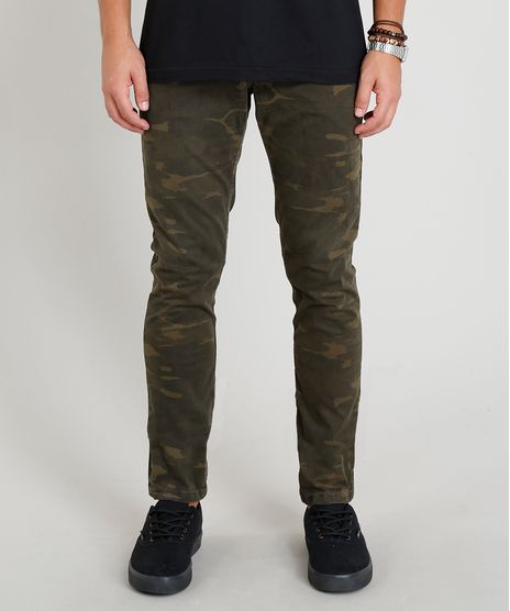 Calca-de-Sarja-Masculina-Slim-Estampada-Camuflada-Verde-Militar-9360429-Verde_Militar_1