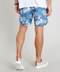 Short-Masculino-Estampado-de-Folhagem-com-Bolsos-Azul-9265863-Azul_2