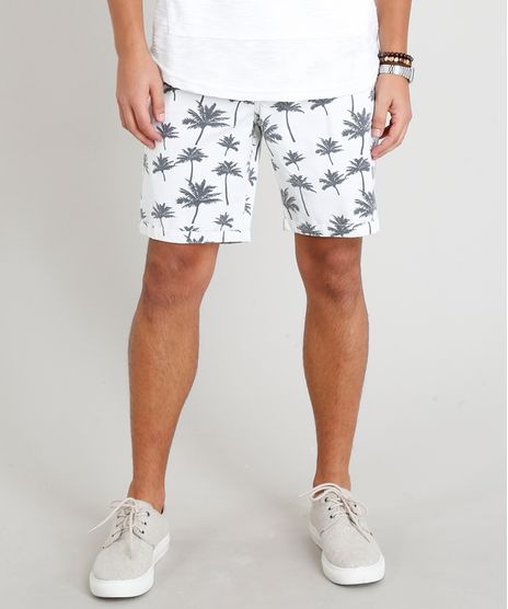 Bermuda-de-Sarja-Masculina-Estampada-de-Coqueiros-com-Cordao-Off-White-9284618-Off_White_1