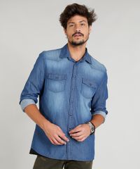Camisa-Jeans-Masculina-com-Recortes-Manga-Longa-Gola-Esporte-Azul-Medio-8823645-Azul_Medio_1