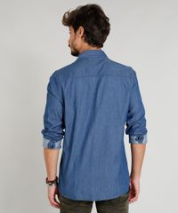 Camisa-Jeans-Masculina-com-Recortes-Manga-Longa-Gola-Esporte-Azul-Medio-8823645-Azul_Medio_2