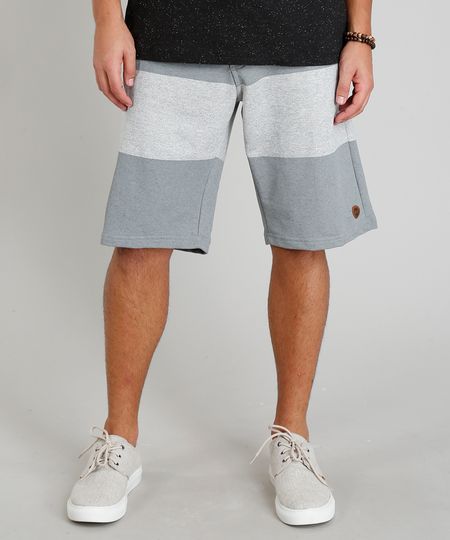 Bermuda-Masculina-Listrada-em-Moletom-Cinza-Mescla-Claro-9304145-Cinza_Mescla_Claro_1