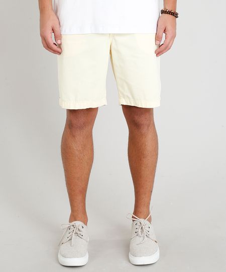 Bermuda-de-Sarja-Masculina-com-Cordao-Amarela-9284612-Amarelo_1