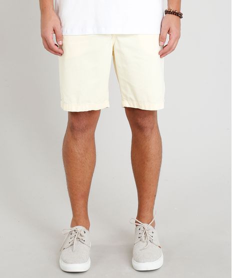 Bermuda-de-Sarja-Masculina-com-Cordao-Amarela-9284612-Amarelo_1