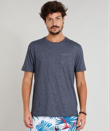 Camiseta-Masculina-Mescla-com-Bolso-Manga-Curta-Gola-Careca-Azul-Marinho-9313578-Azul_Marinho_1